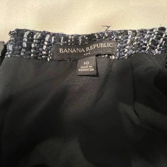 Banana Republic Navy Blue Tweed Skirt Size 10 - Picture 3 of 10